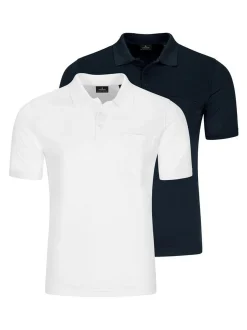 Ragman Herren Poloshirt im 2er-Pack in mehrfarbig