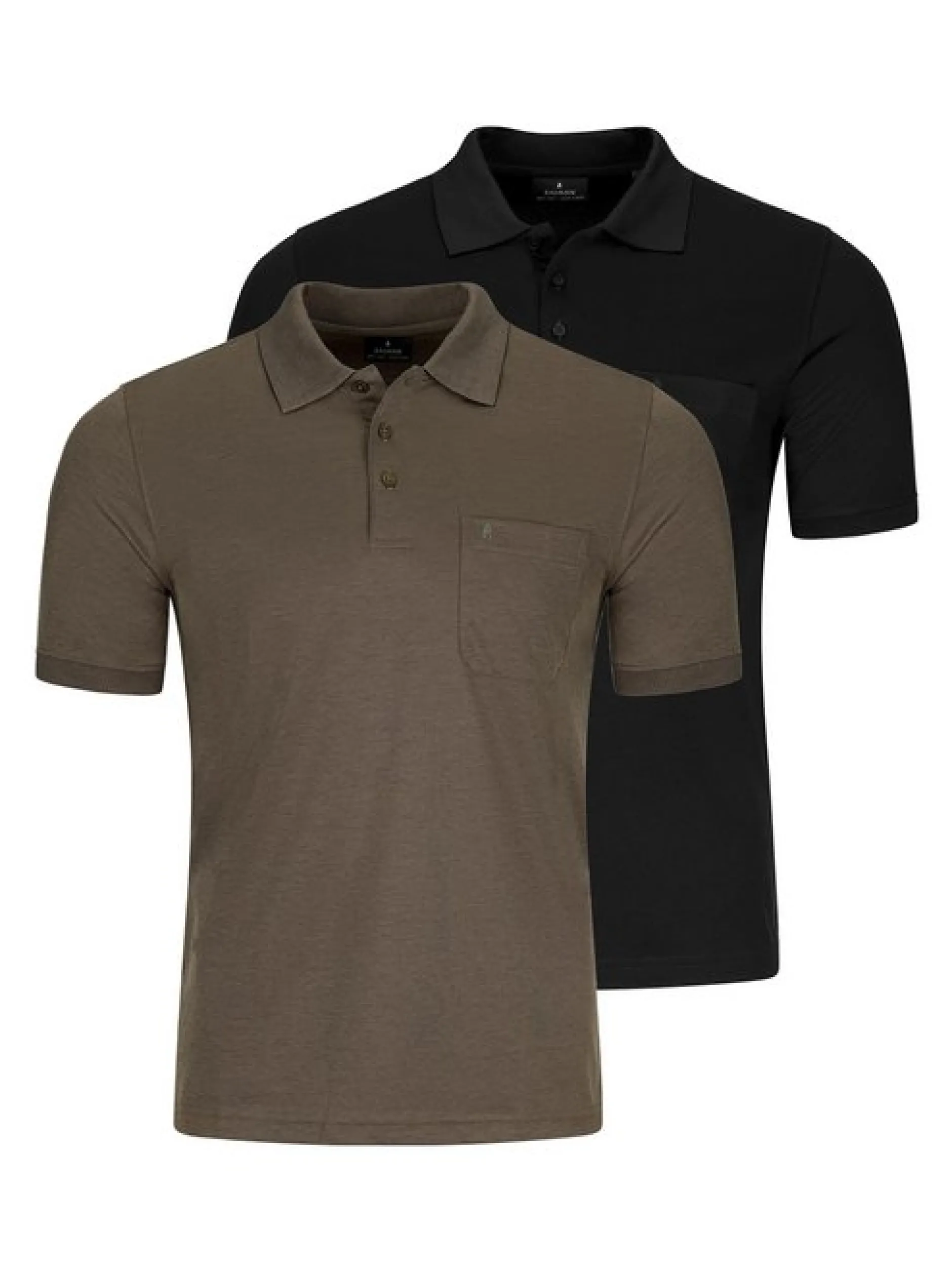 Ragman Herren Poloshirt im 2er-Pack in mehrfarbig