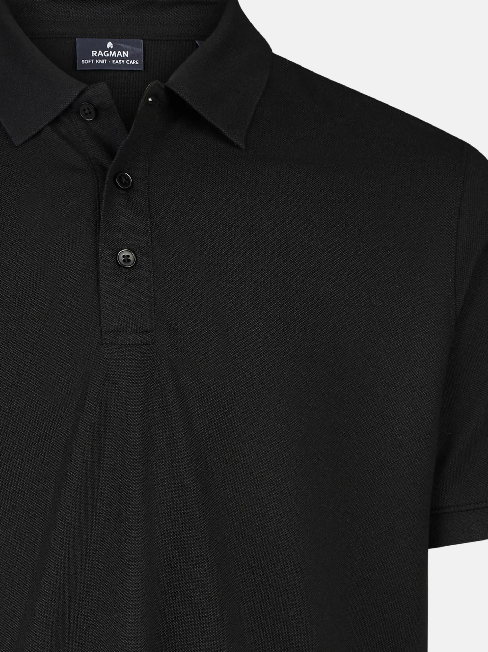 Ragman Herren Poloshirt in schwarz