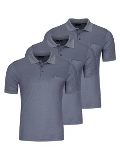 Ragman Herren Poloshirts im 3er-Pack in blau