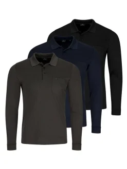 Ragman Herren Poloshirts im 3er-Pack in blau