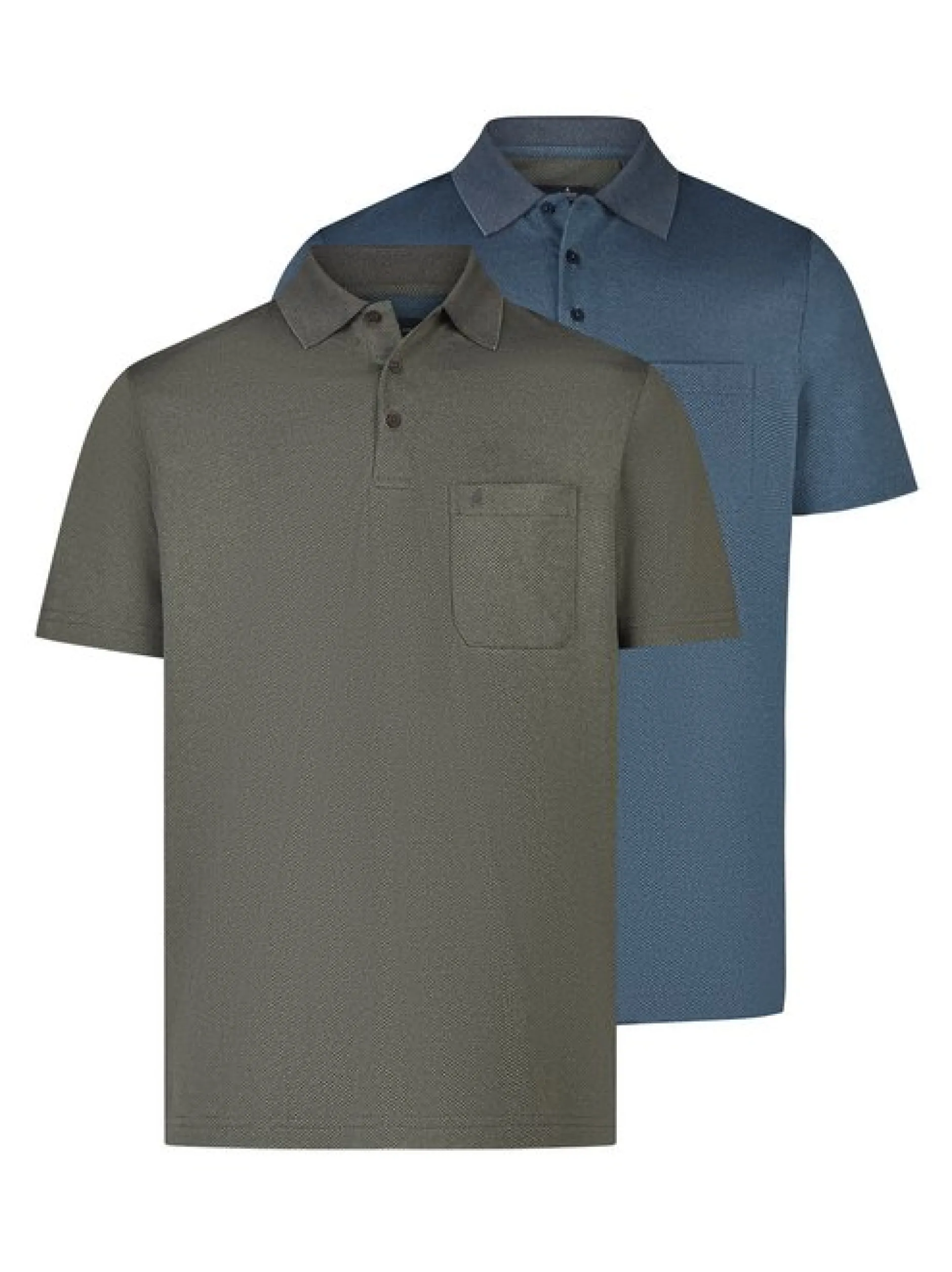 Ragman Herren Poloshirts im 2er-Pack in mehrfarbig