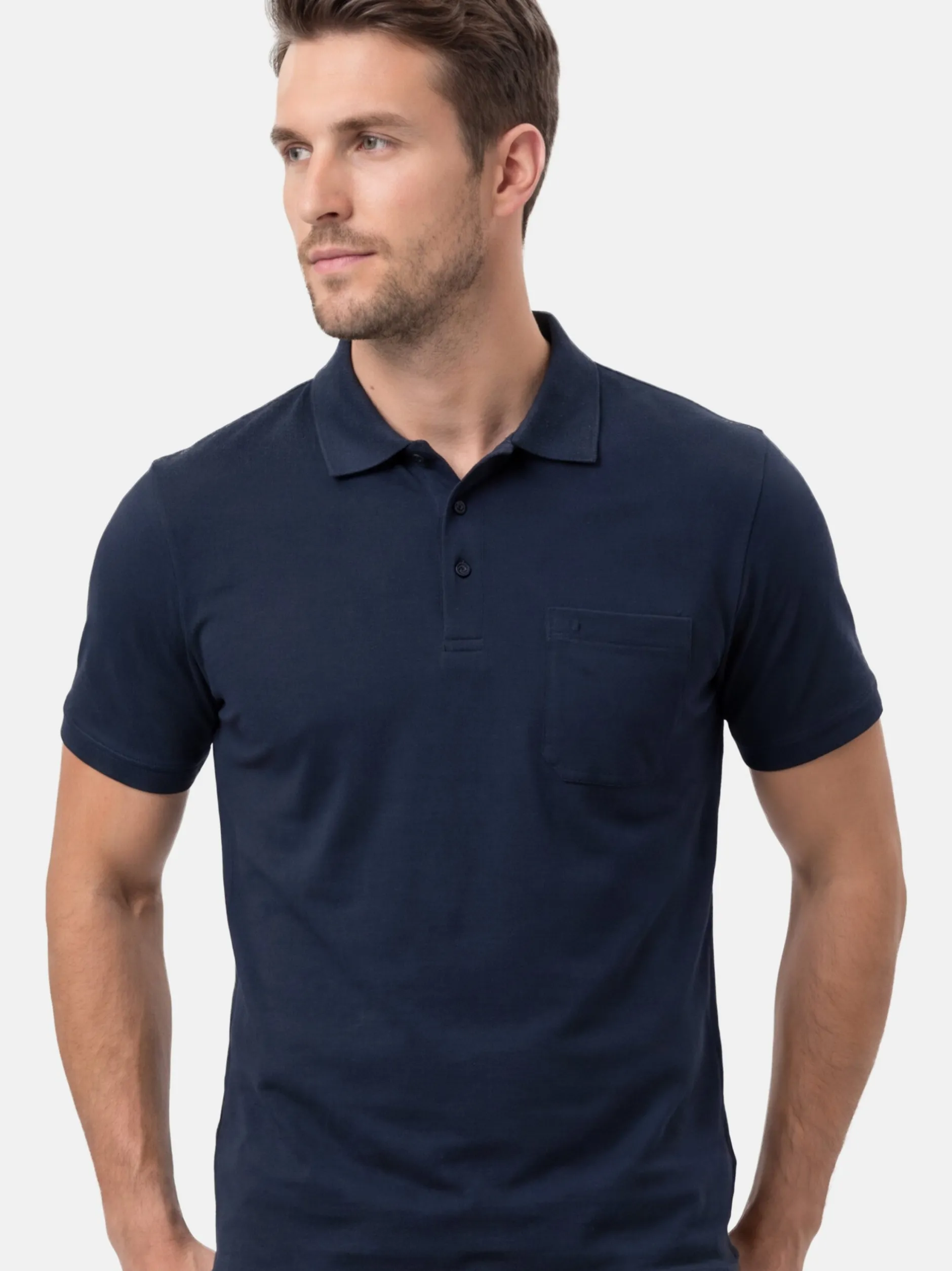 Ragman Herren Poloshirts im 3er-Pack in blau
