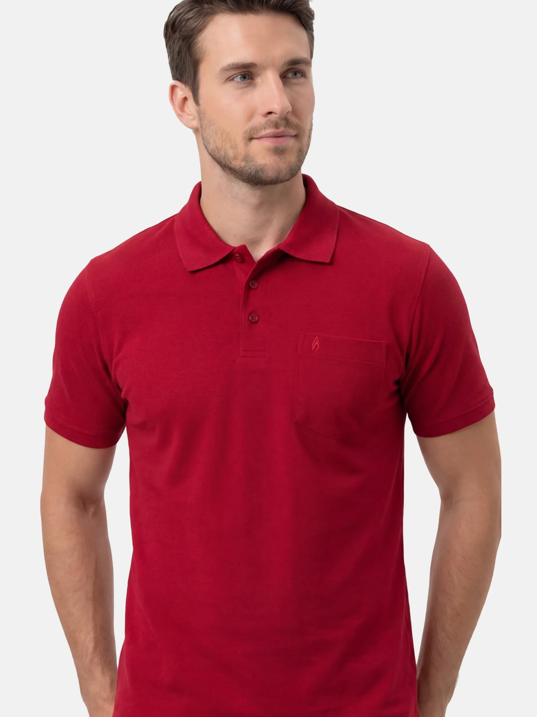 Ragman Herren Poloshirts im 3er-Pack in rot