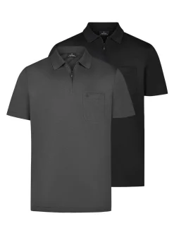 Ragman Herren Poloshirts im 2er-Pack in mehrfarbig