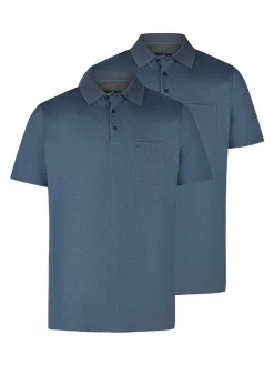 Ragman Herren Poloshirts im 2er-Pack in blau