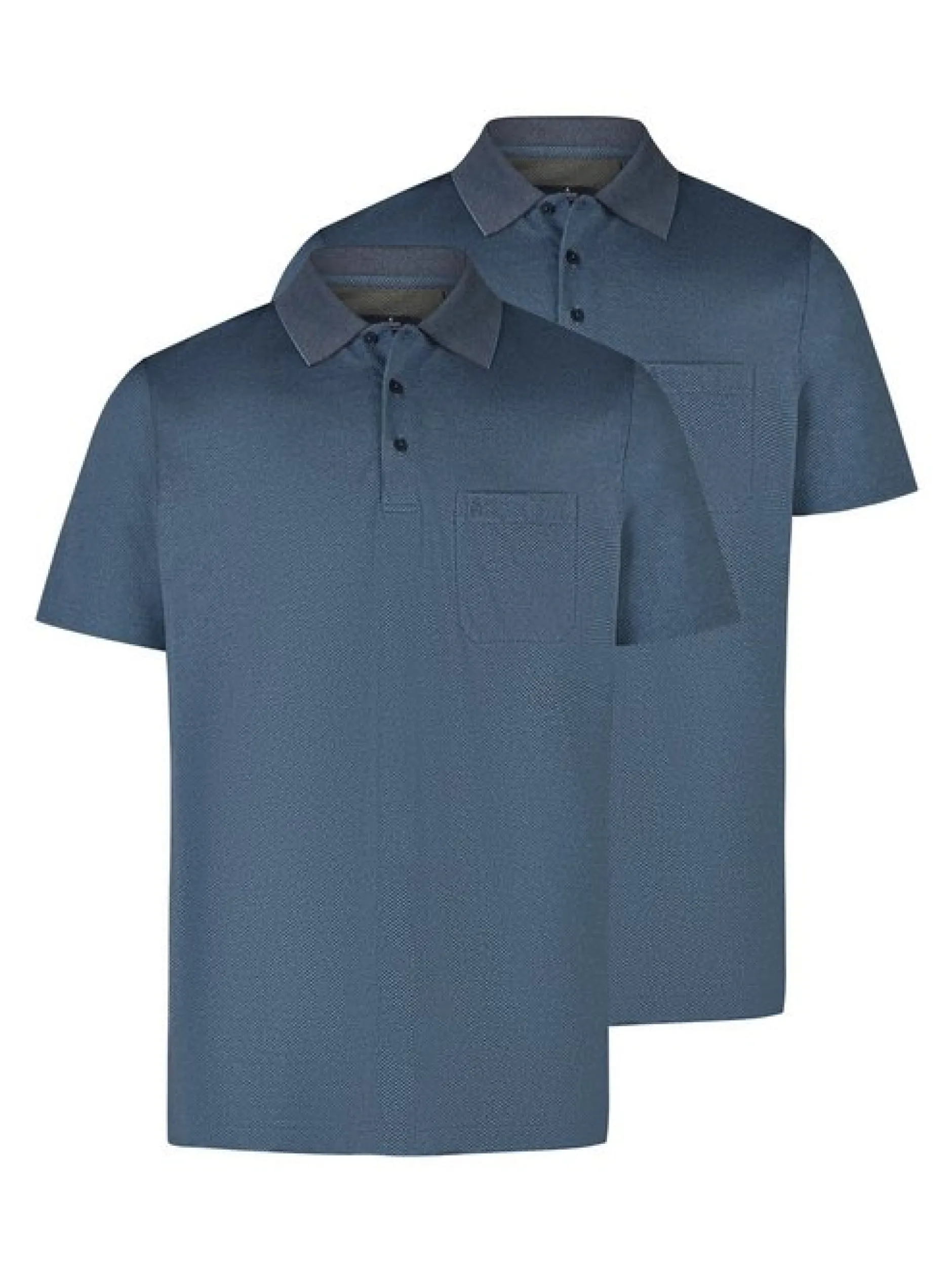 Ragman Herren Poloshirts im 2er-Pack in blau