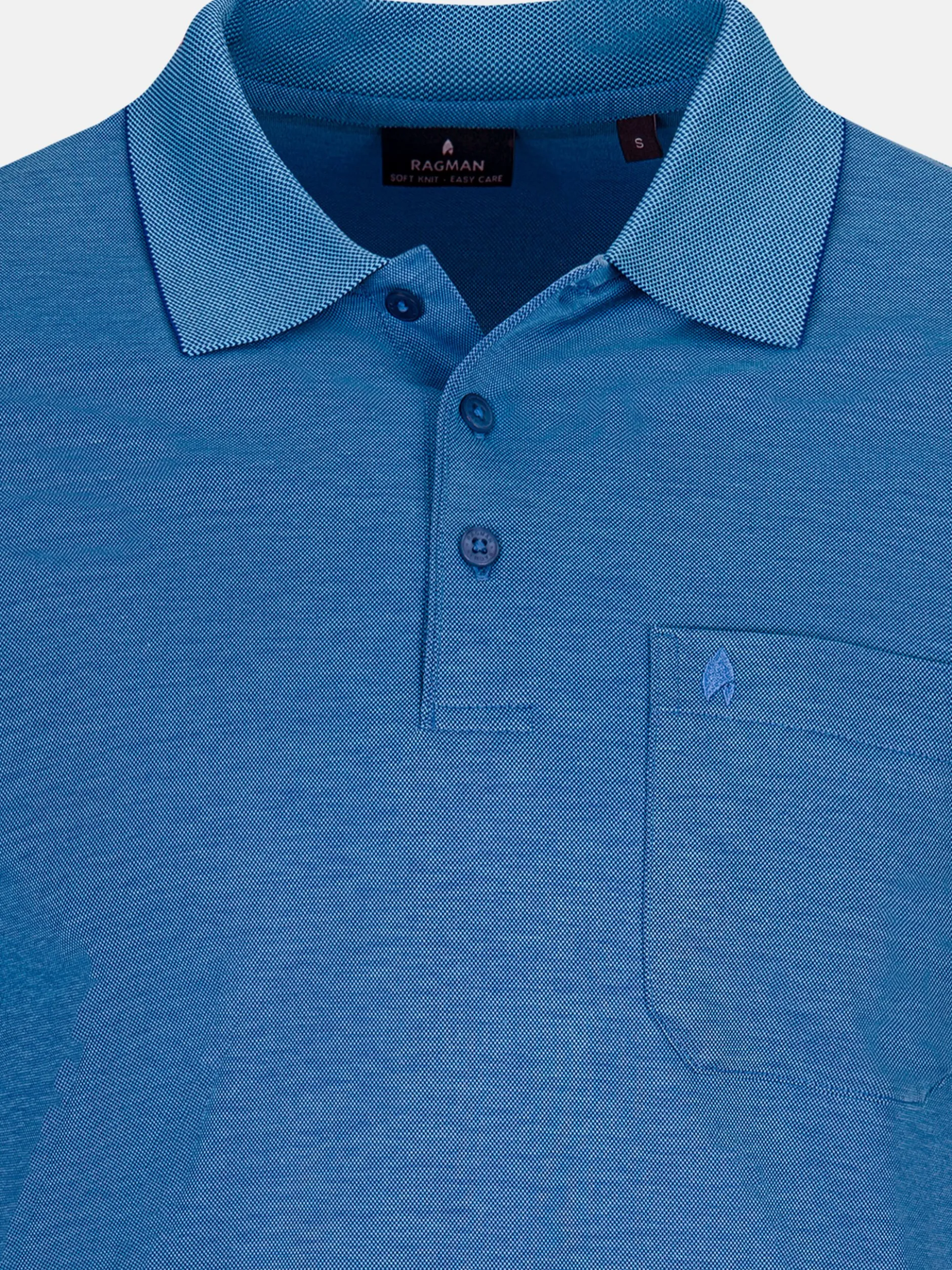 Ragman Herren Poloshirts im 3er-Pack in hellblau