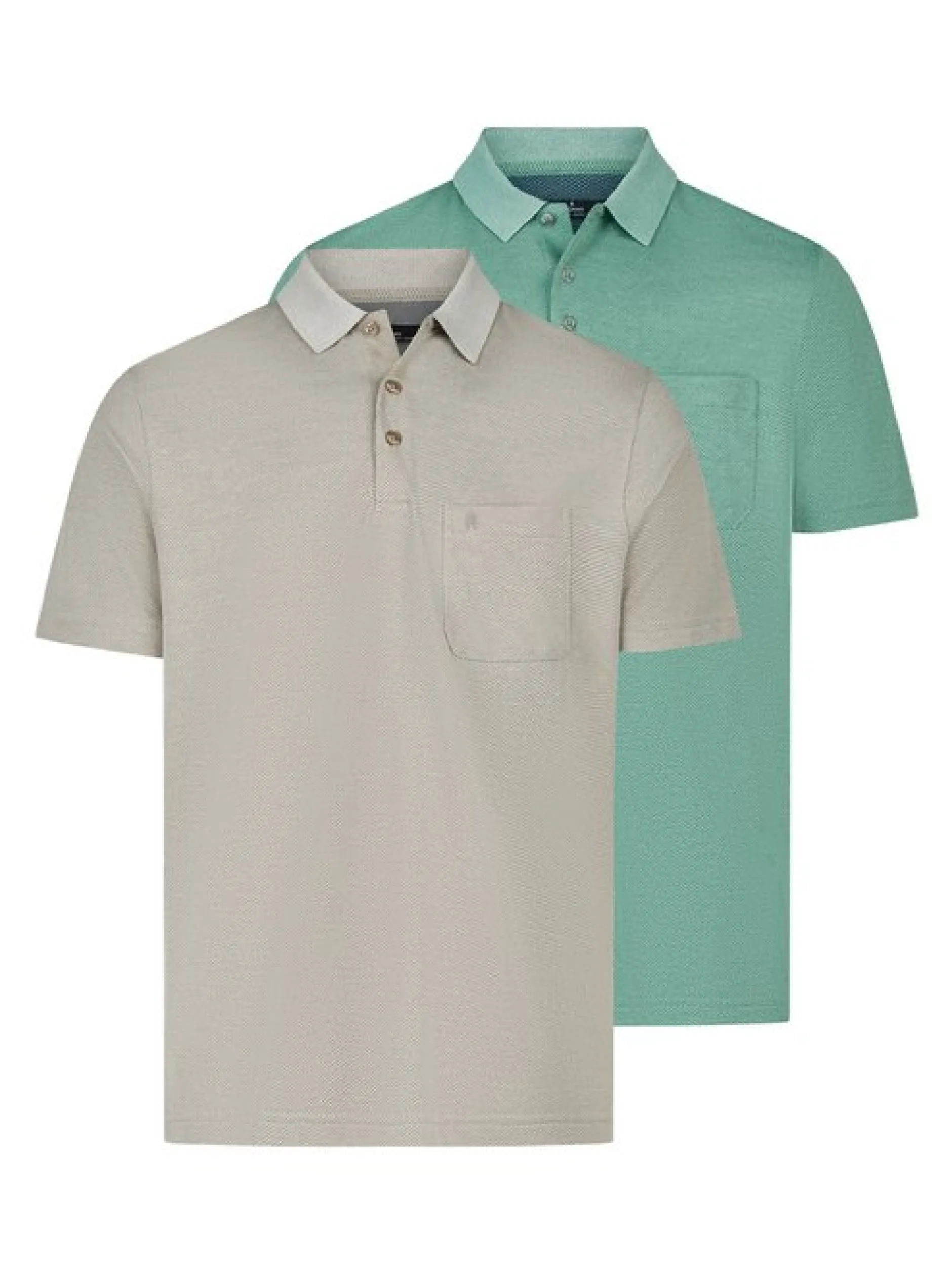 Ragman Herren Poloshirts im 2er-Pack in mehrfarbig