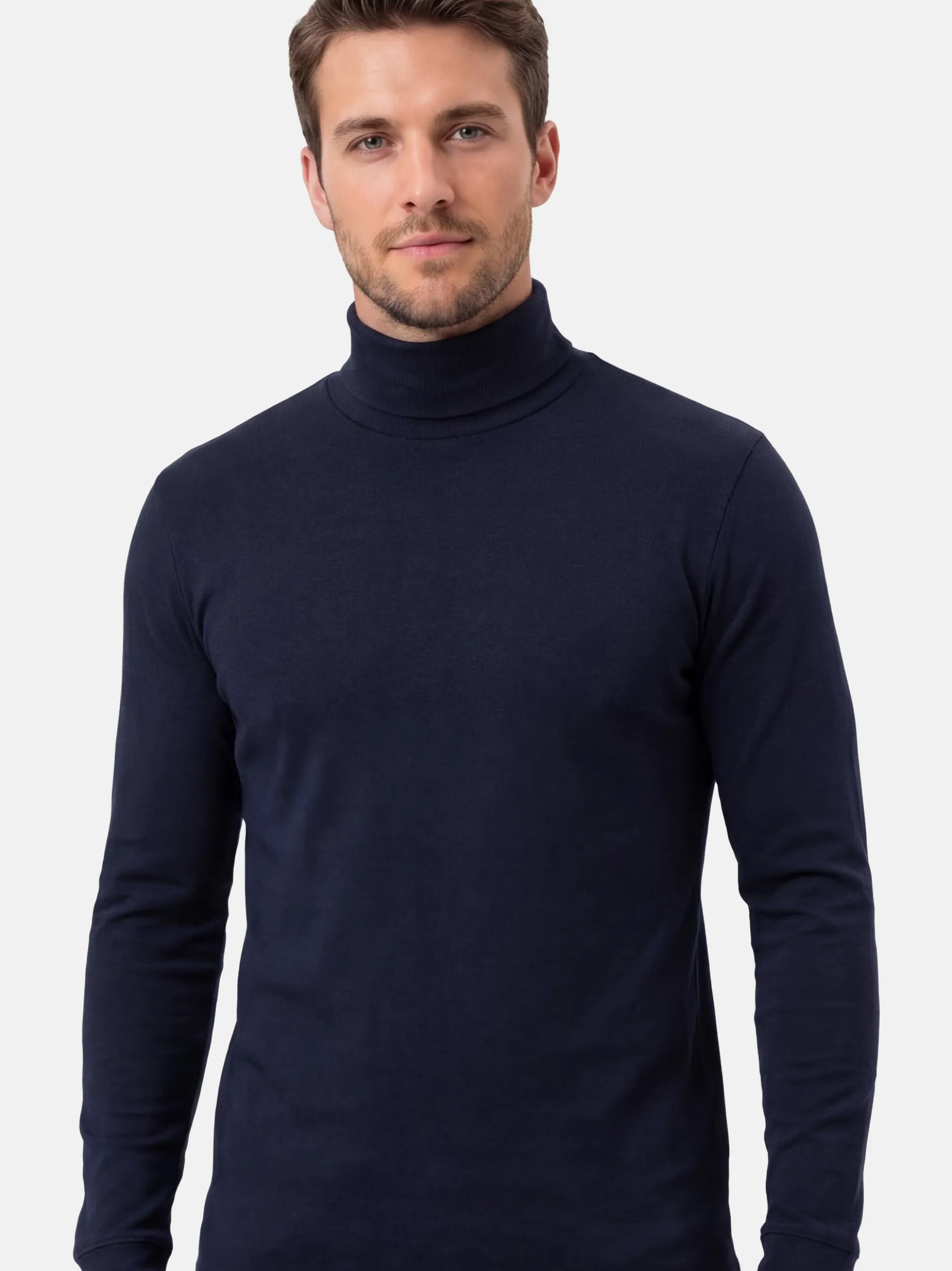 Ragman Herren Rollkragenshirts im 2er-Pack in blau