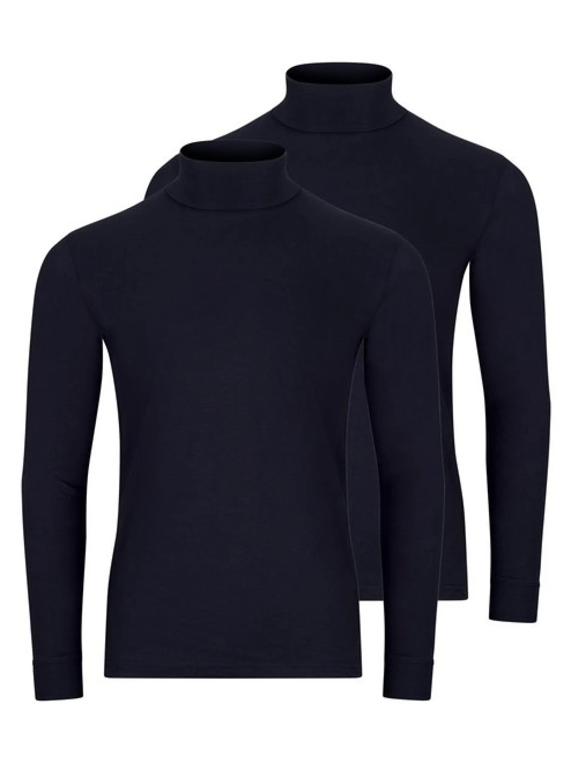 Ragman Herren Rollkragenshirts im 2er-Pack in blau