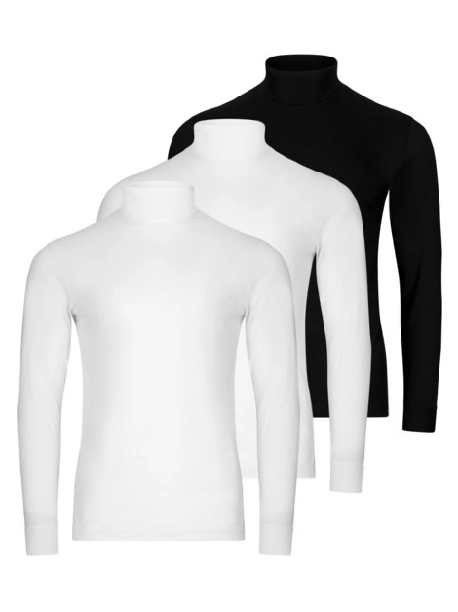 Ragman Herren Rollkragenshirts im 3er-Pack in mehrfarbig