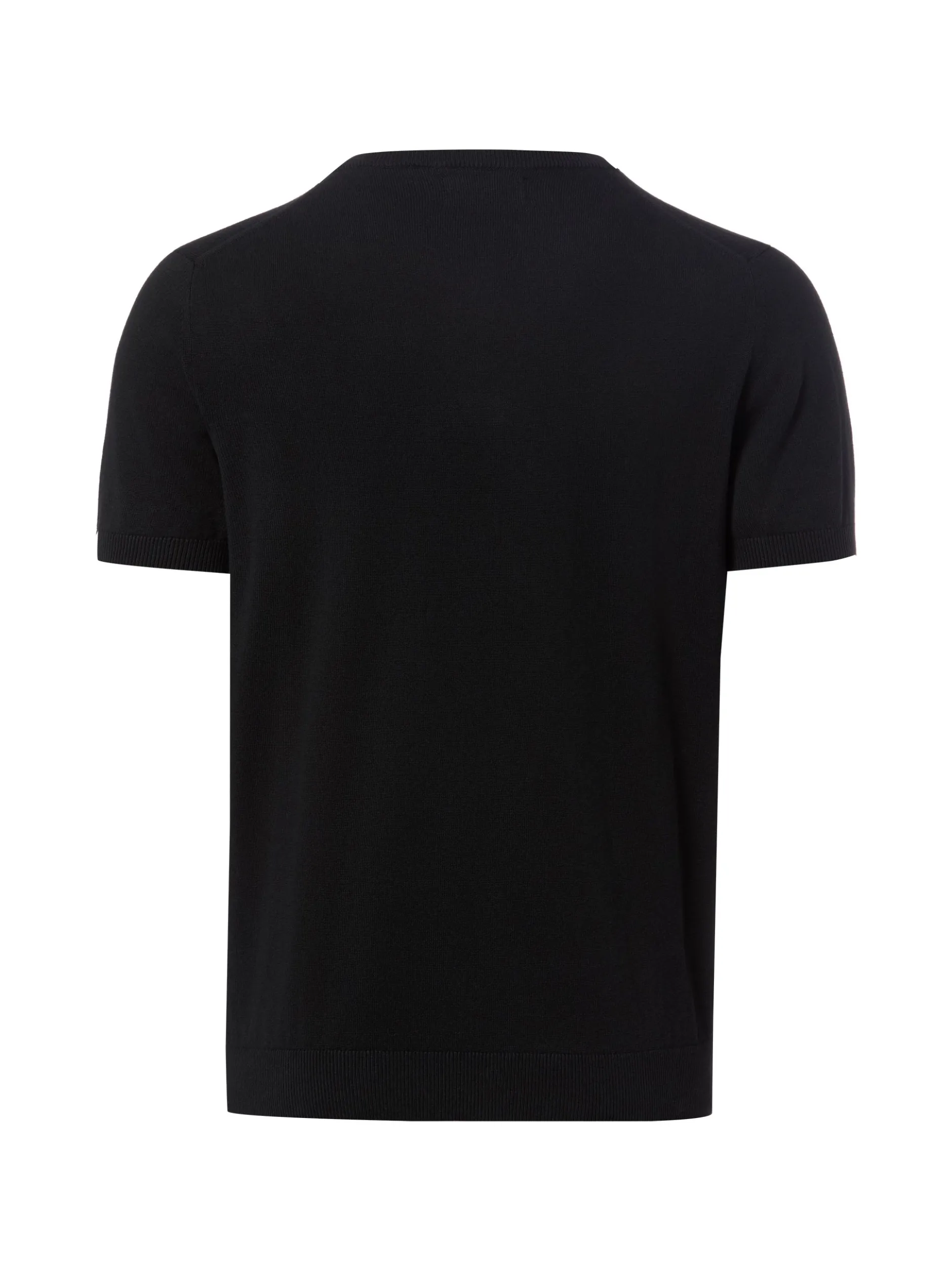 Ragman Herren Strickshirt in schwarz - Ärmel: kurzarm