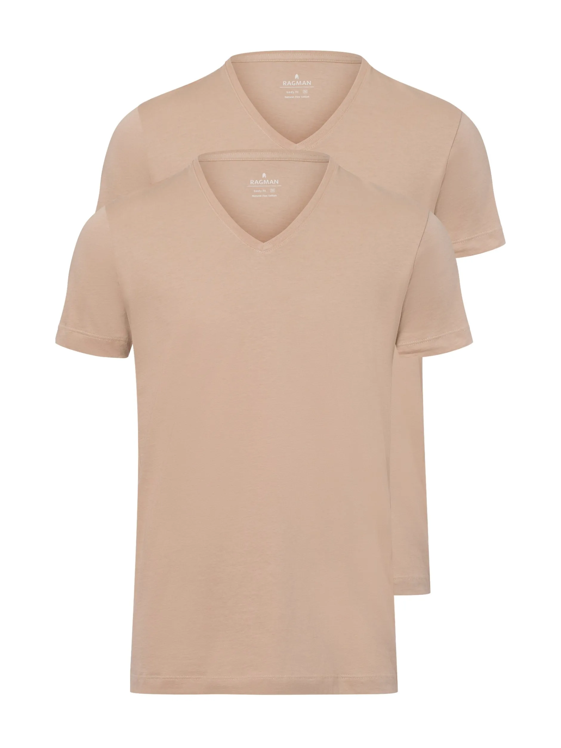Ragman Herren T-Shirt im 2er-Pack in melange