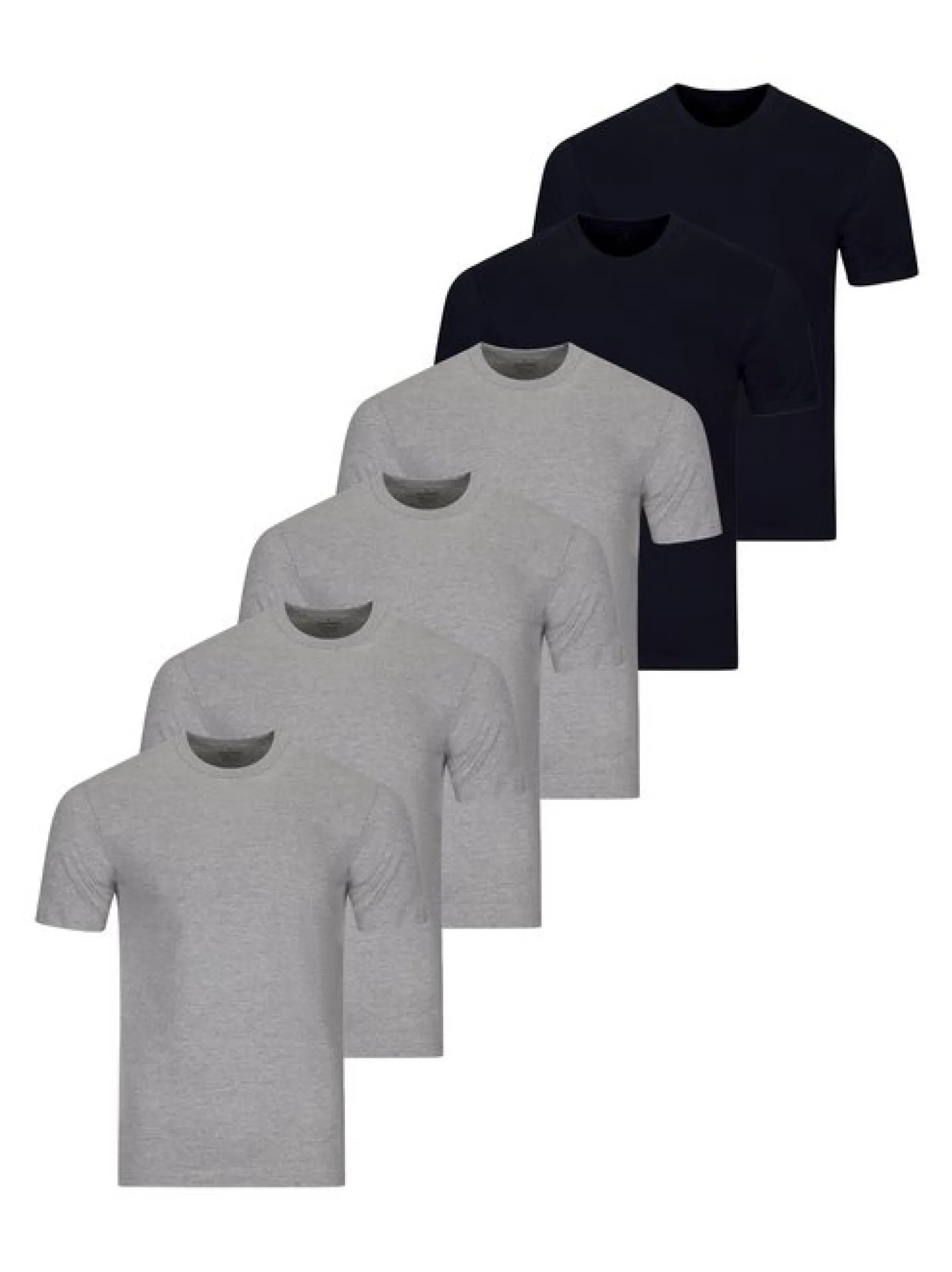 Ragman Herren Unterhemden im 6er-Pack in grau