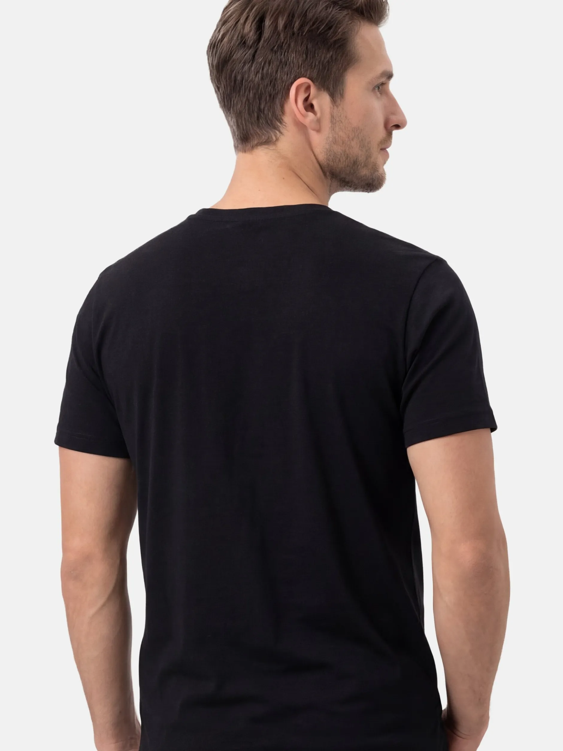 Ragman Herren Unterhemden im 4er-Pack in schwarz
