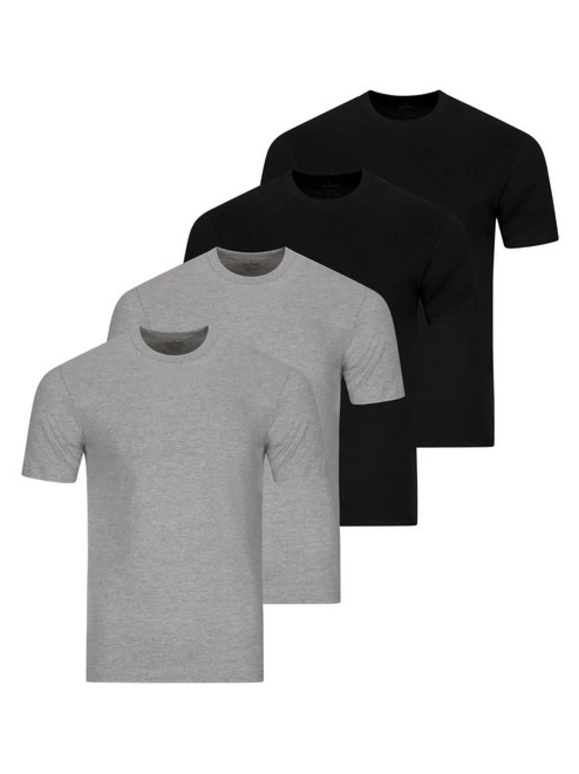 Ragman Herren Unterhemden im 4er-Pack in grau