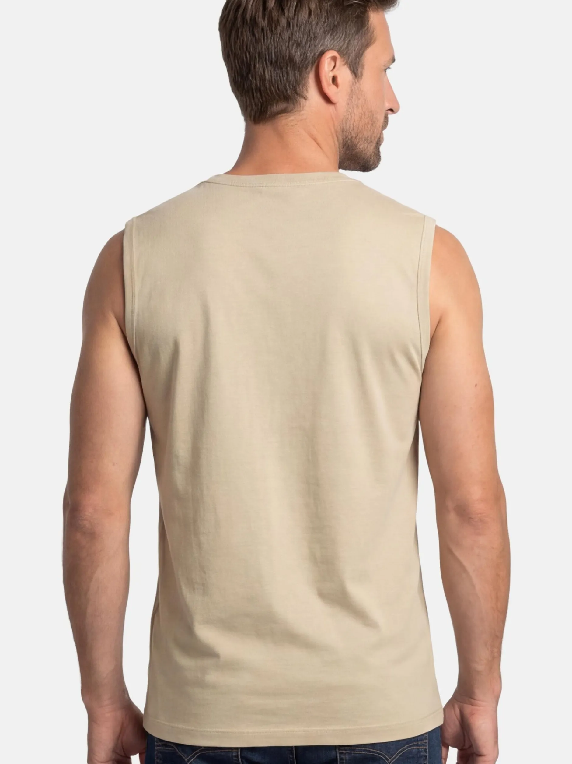 Ragman Herren Unterhemden im 4er-Pack in beige