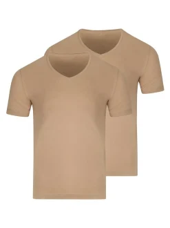 Ragman Herren Unterhemden im 2er-Pack in beige