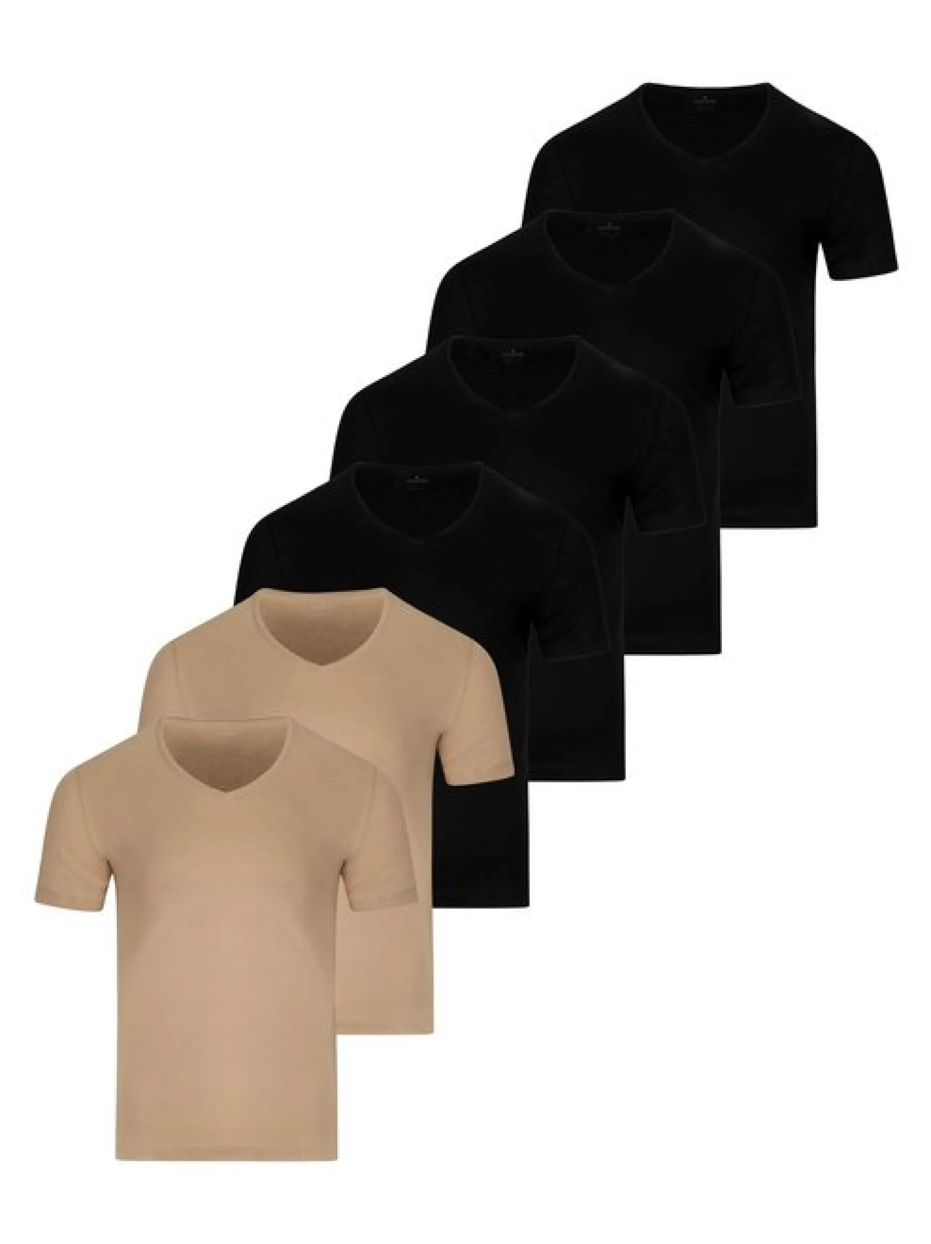 Ragman Herren Unterhemden im 6er-Pack in braun