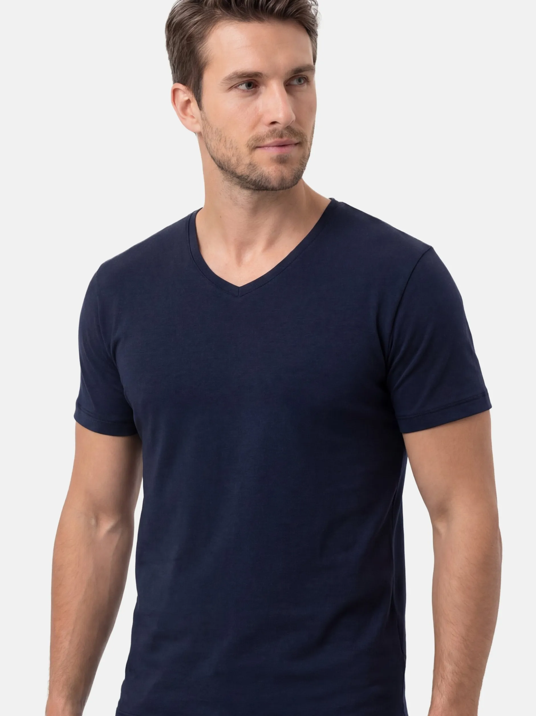 Ragman Herren Unterhemden im 4er-Pack in blau