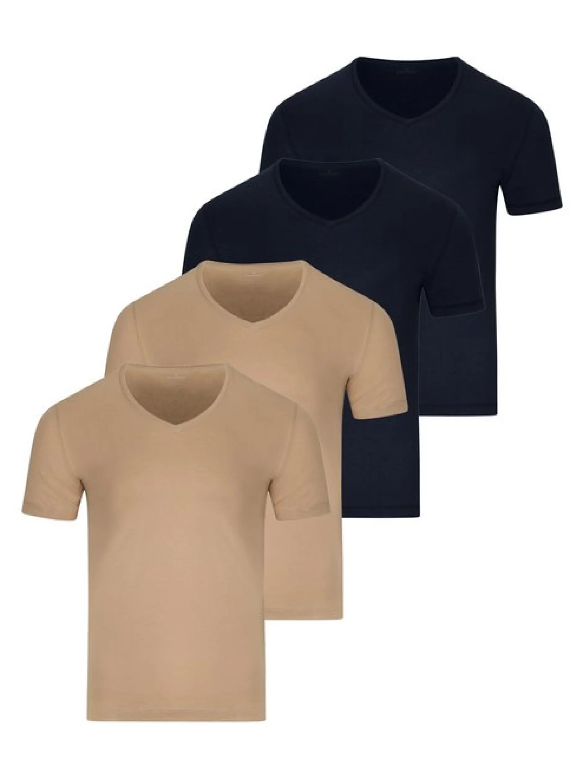 Ragman Herren Unterhemden im 4er-Pack in blau