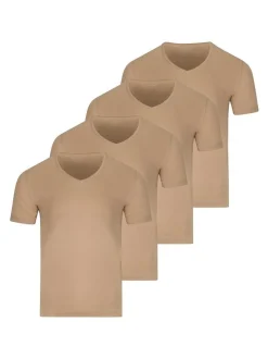 Ragman Herren Unterhemden im 4er-Pack in beige
