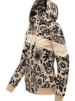 Ragwear Damen Übergangsjacke - Nuggie Block Flower in sand schwarz