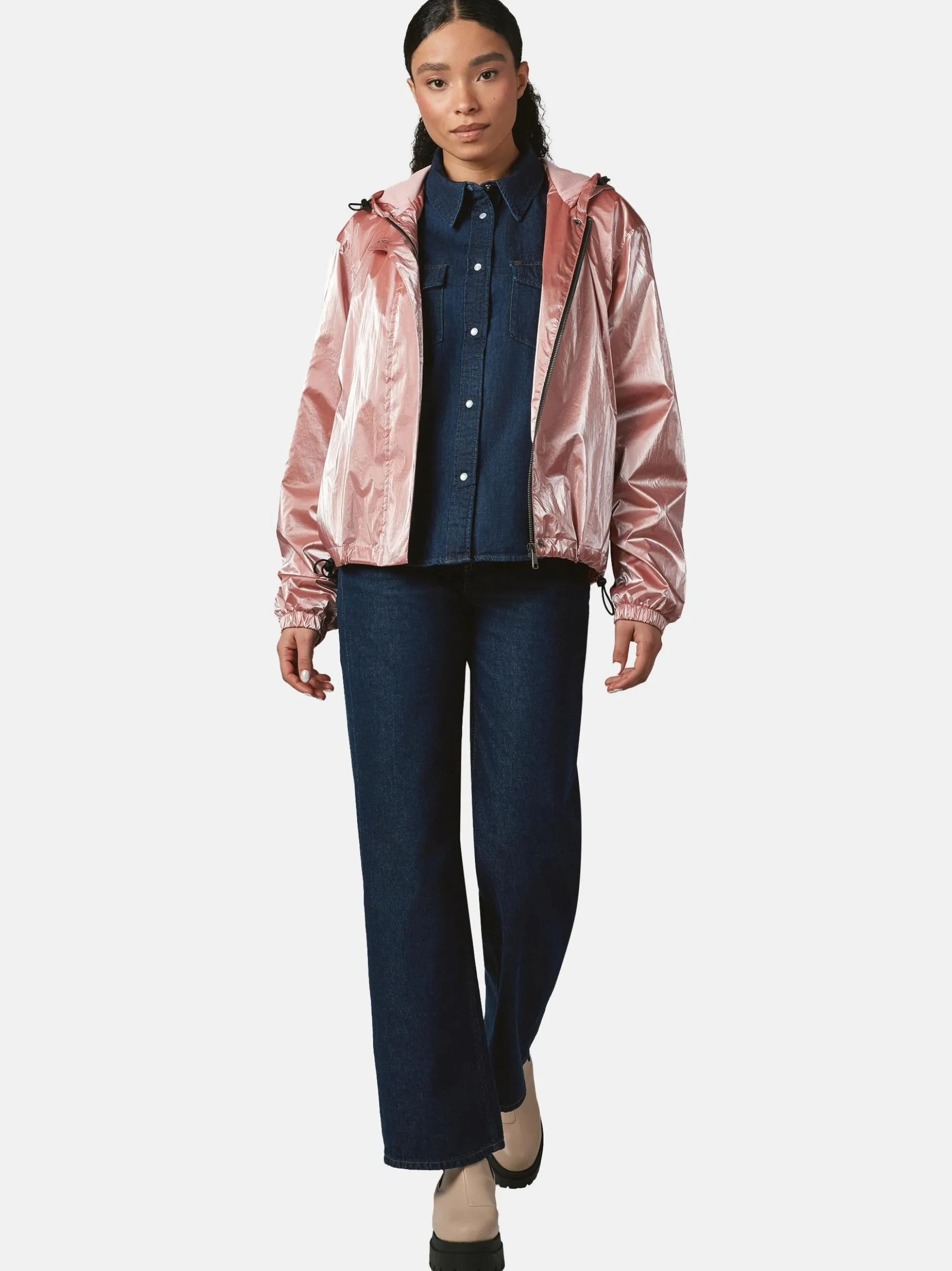 Ragwear Damen Übergangsjacke - Cezanna Shine in altrosa
