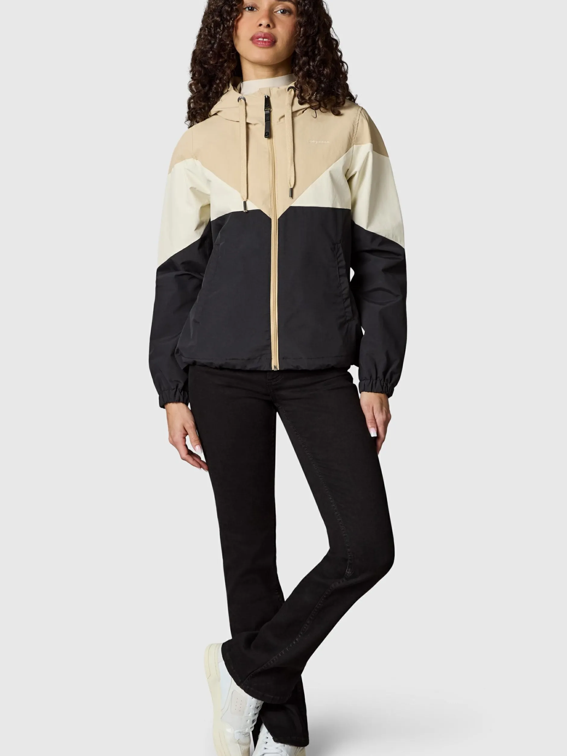 Ragwear Damen Übergangsjacke - Rochele in beige schwarz