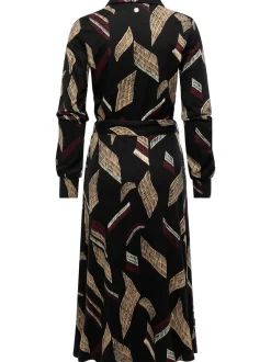 Ragwear Damen Blusenkleid - Plantee Print in schwarz