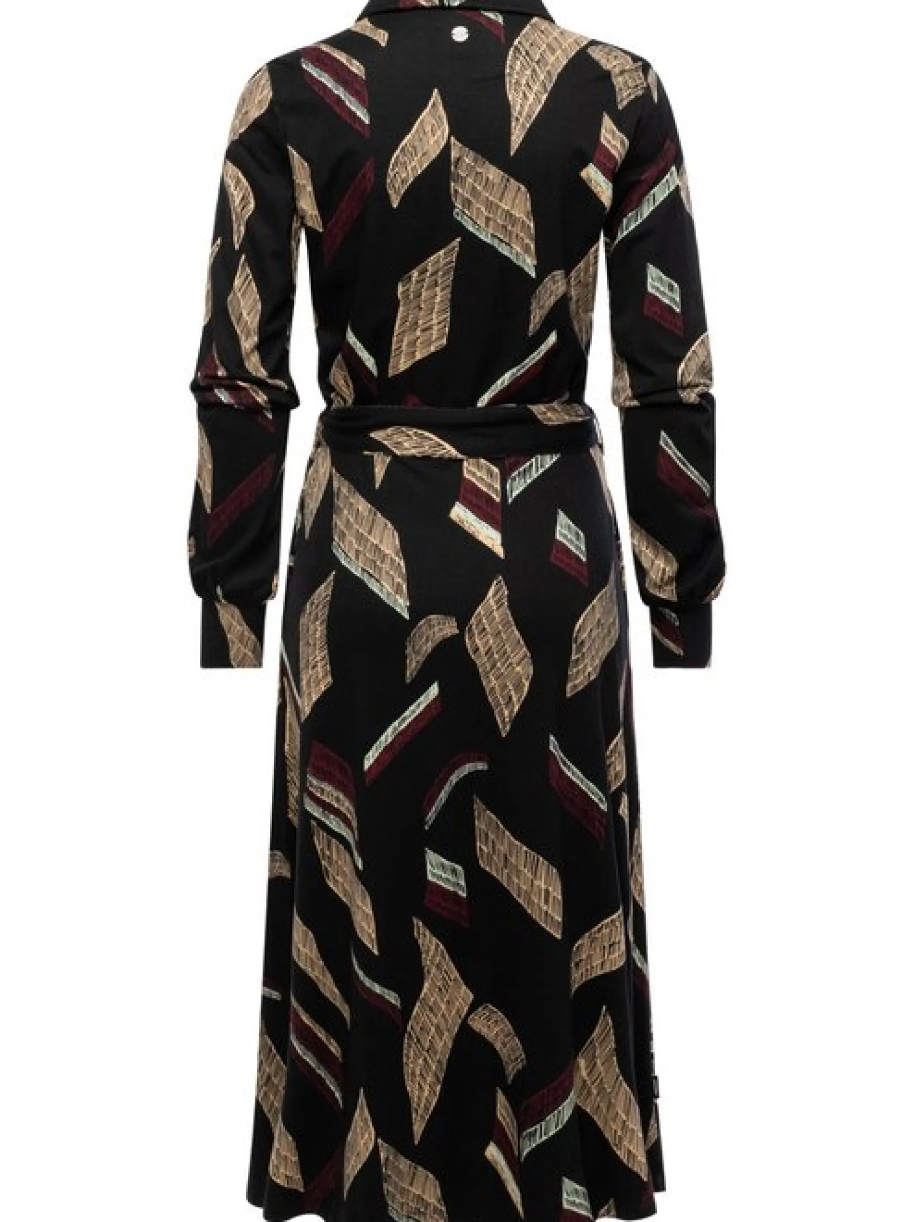 Ragwear Damen Blusenkleid - Plantee Print in schwarz