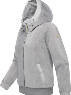 Ragwear Damen Fleecejacke - Cousy Short Bonded in hellgrau
