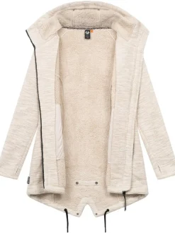 Ragwear Damen Kapuzenstrickjacke - Wingi Melange in beige