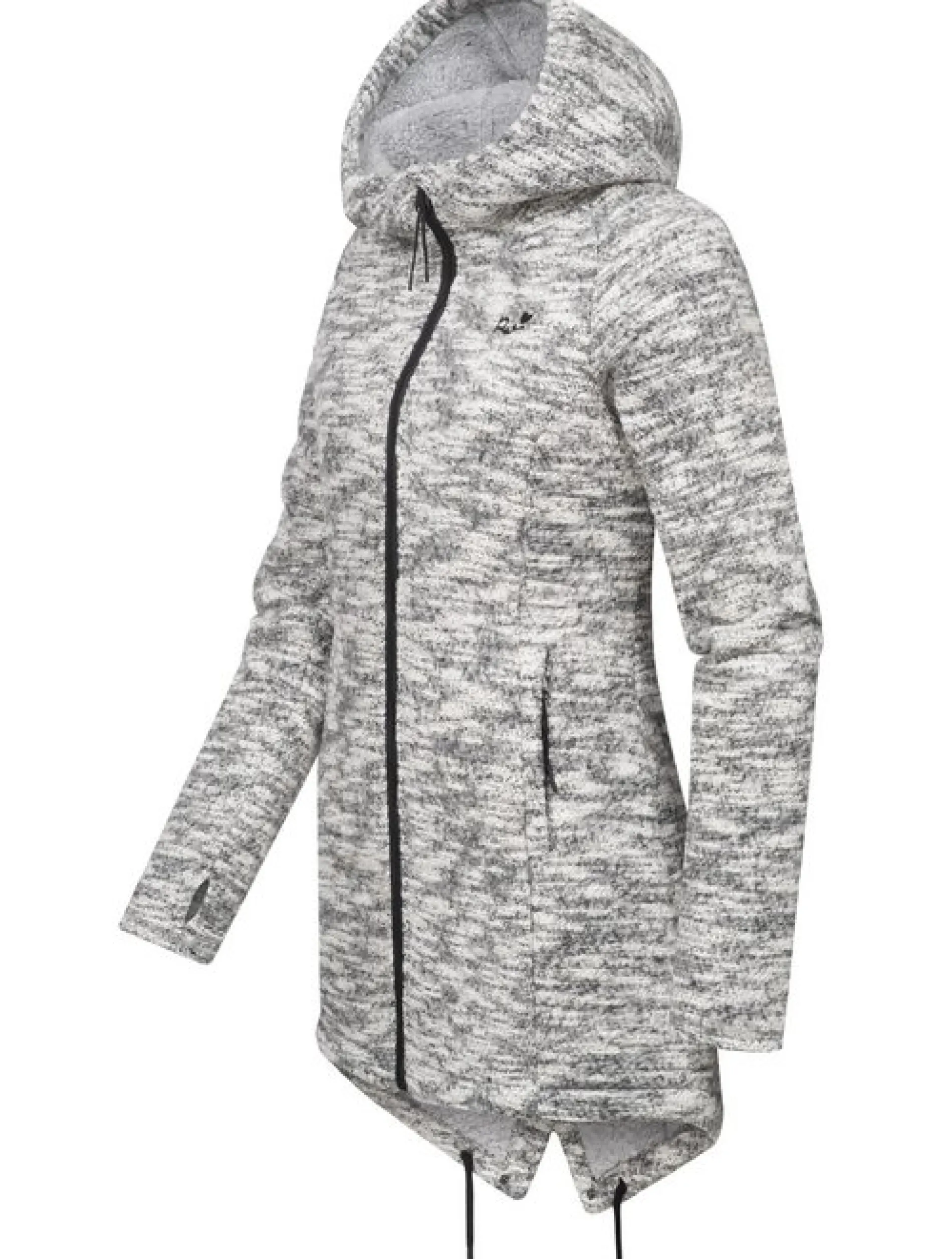 Ragwear Damen Kapuzenstrickjacke - Wingi Melange in grau