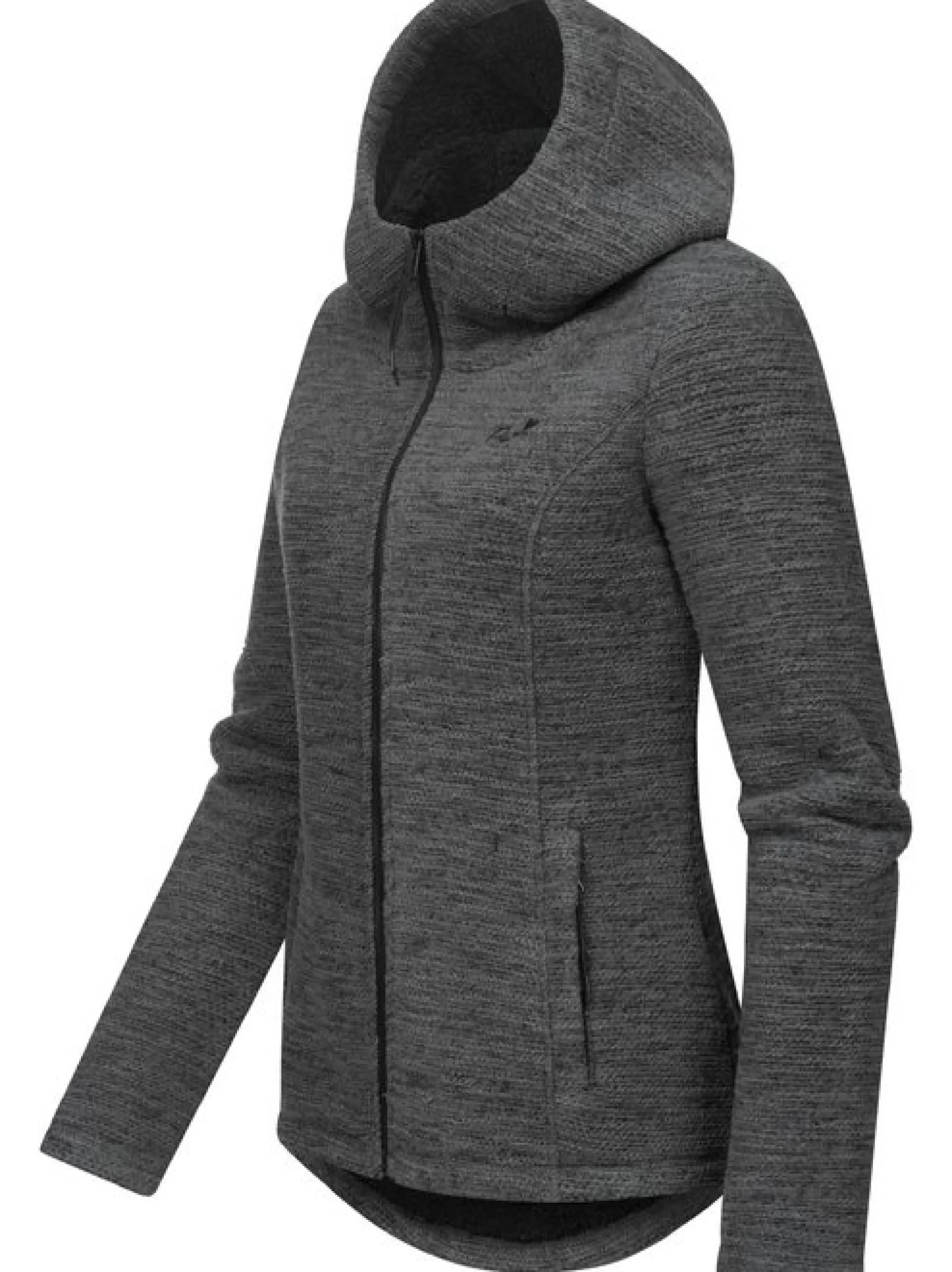 Ragwear Damen Kapuzenstrickjacke - Lyshka Melange in grau