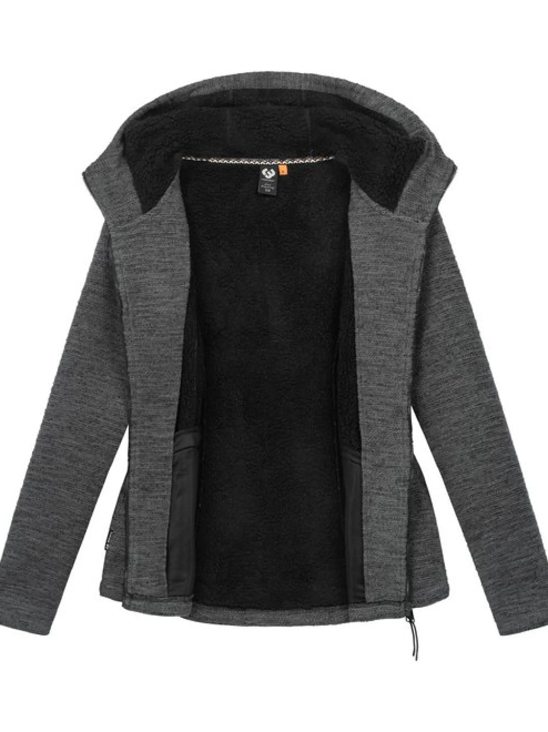 Ragwear Damen Kapuzenstrickjacke - Lyshka Melange in grau