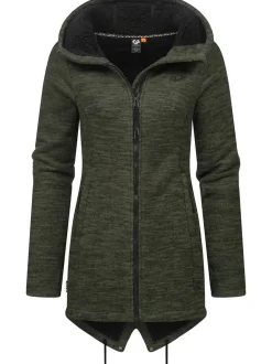 Ragwear Damen Kapuzenstrickjacke - Wingi Melange in oliv