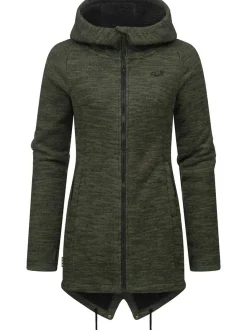 Ragwear Damen Kapuzenstrickjacke - Wingi Melange in oliv