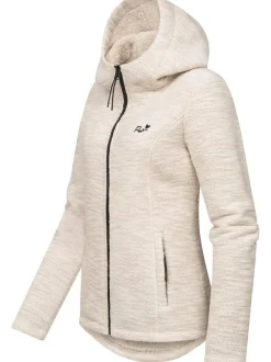 Ragwear Damen Kapuzenstrickjacke - Lyshka Melange in taupe