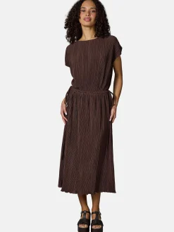 Ragwear Damen Plisseekleid - Galit YOUMODO in schoko