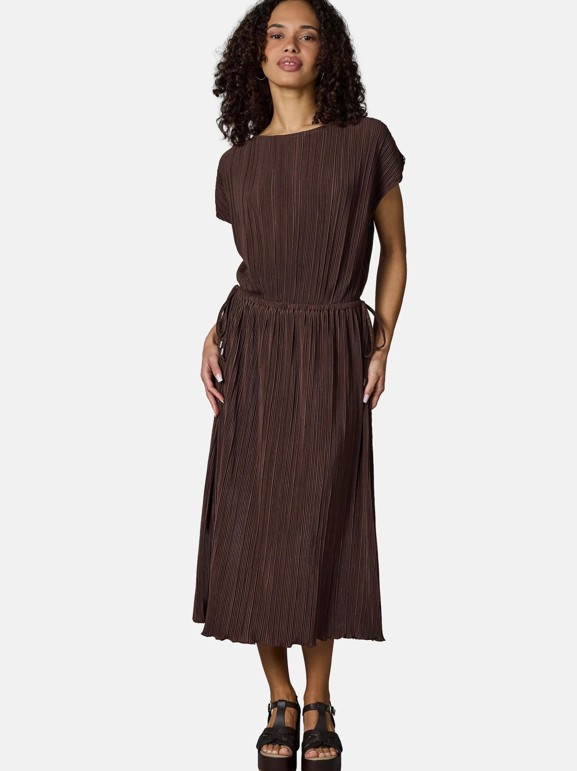 Ragwear Damen Plisseekleid - Galit YOUMODO in schoko