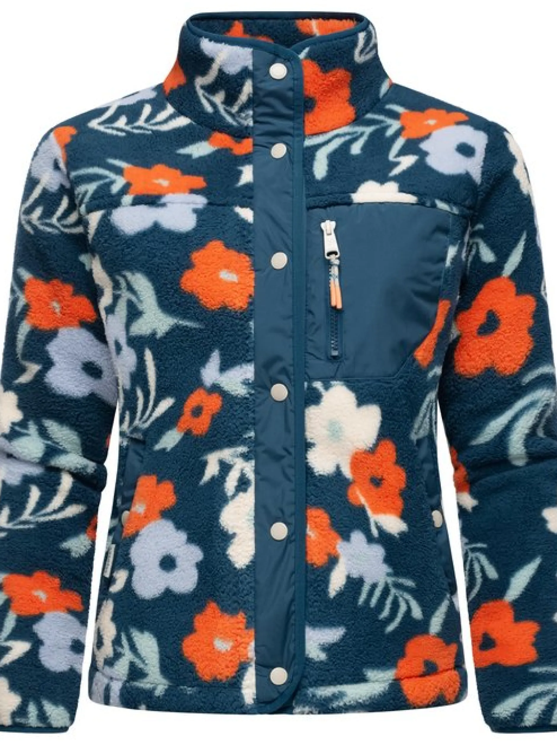 Ragwear Damen Plüschjacke - Appopis Print in petrol