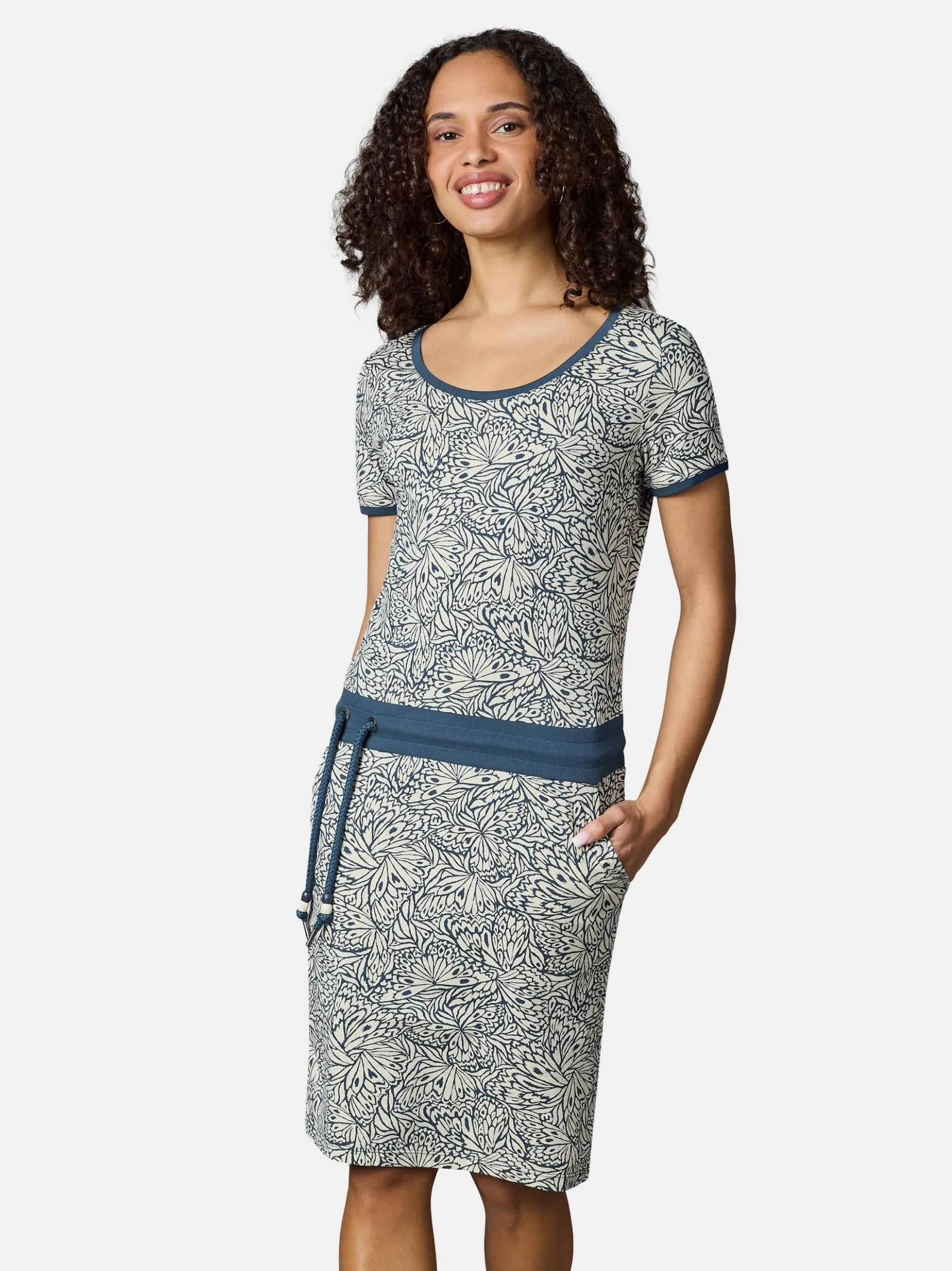 Ragwear Damen Sommerkleid - Baomi Zoo YOUMODO in blau beige
