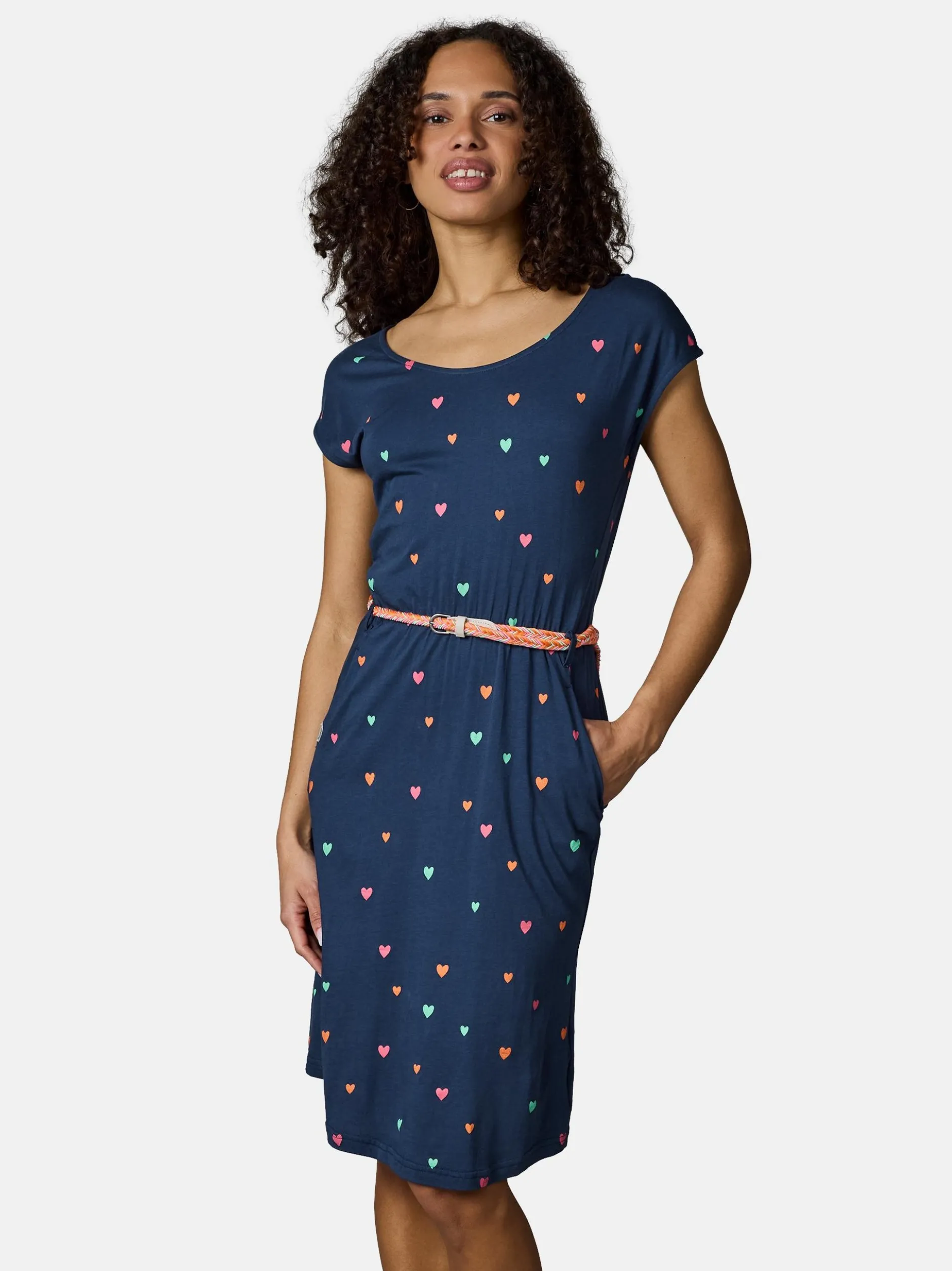 Ragwear Damen Sommerkleid - Lilithe Hearts YOUMODO in marine