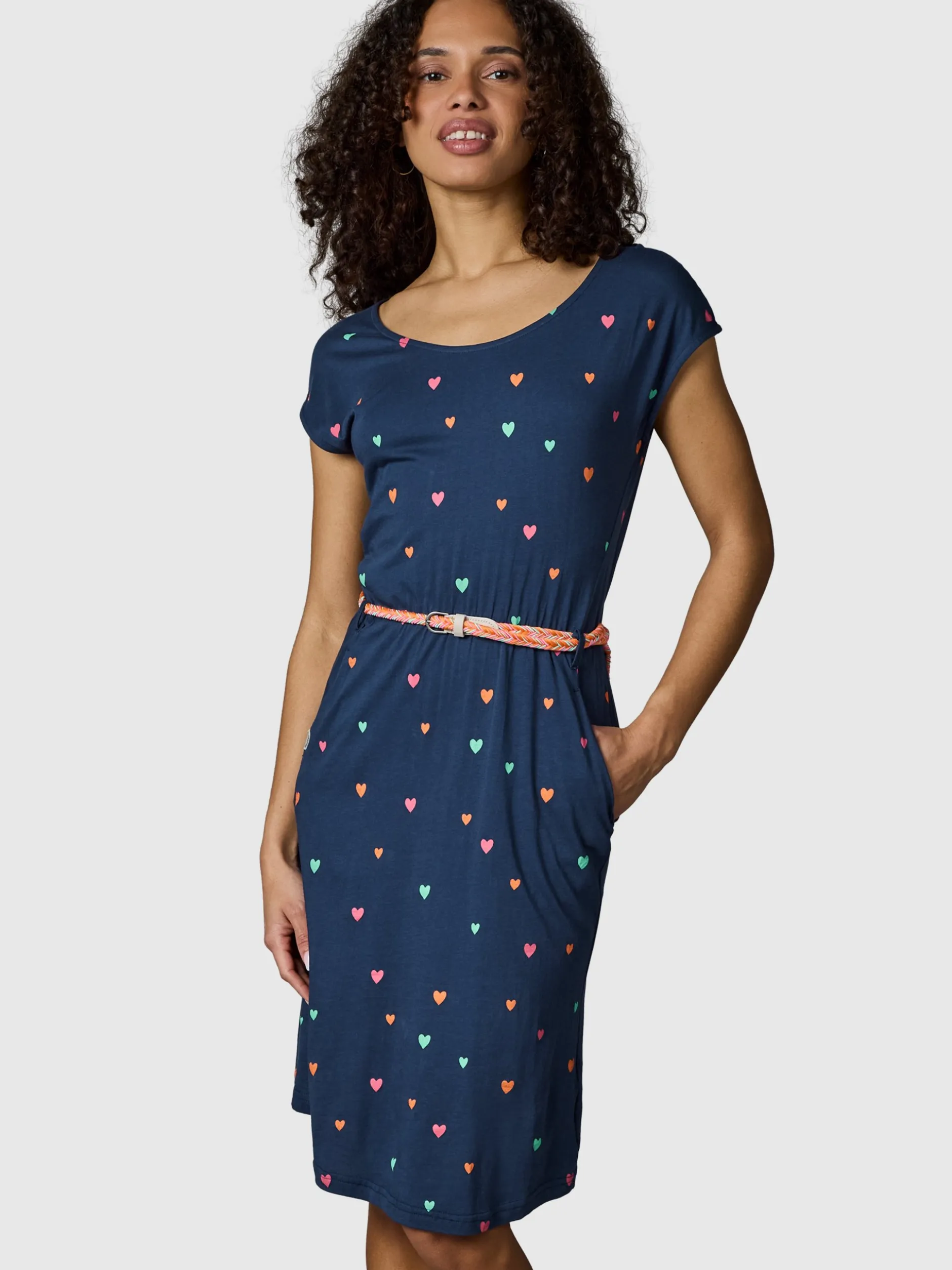 Ragwear Damen Sommerkleid - Lilithe Hearts YOUMODO in marine