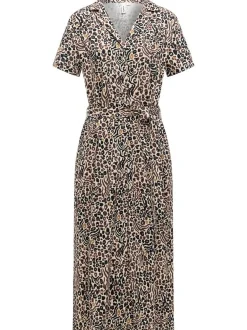Ragwear Damen Sommerkleid - Sawira Long Print in braun