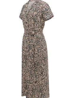 Ragwear Damen Sommerkleid - Sawira Long Print in braun
