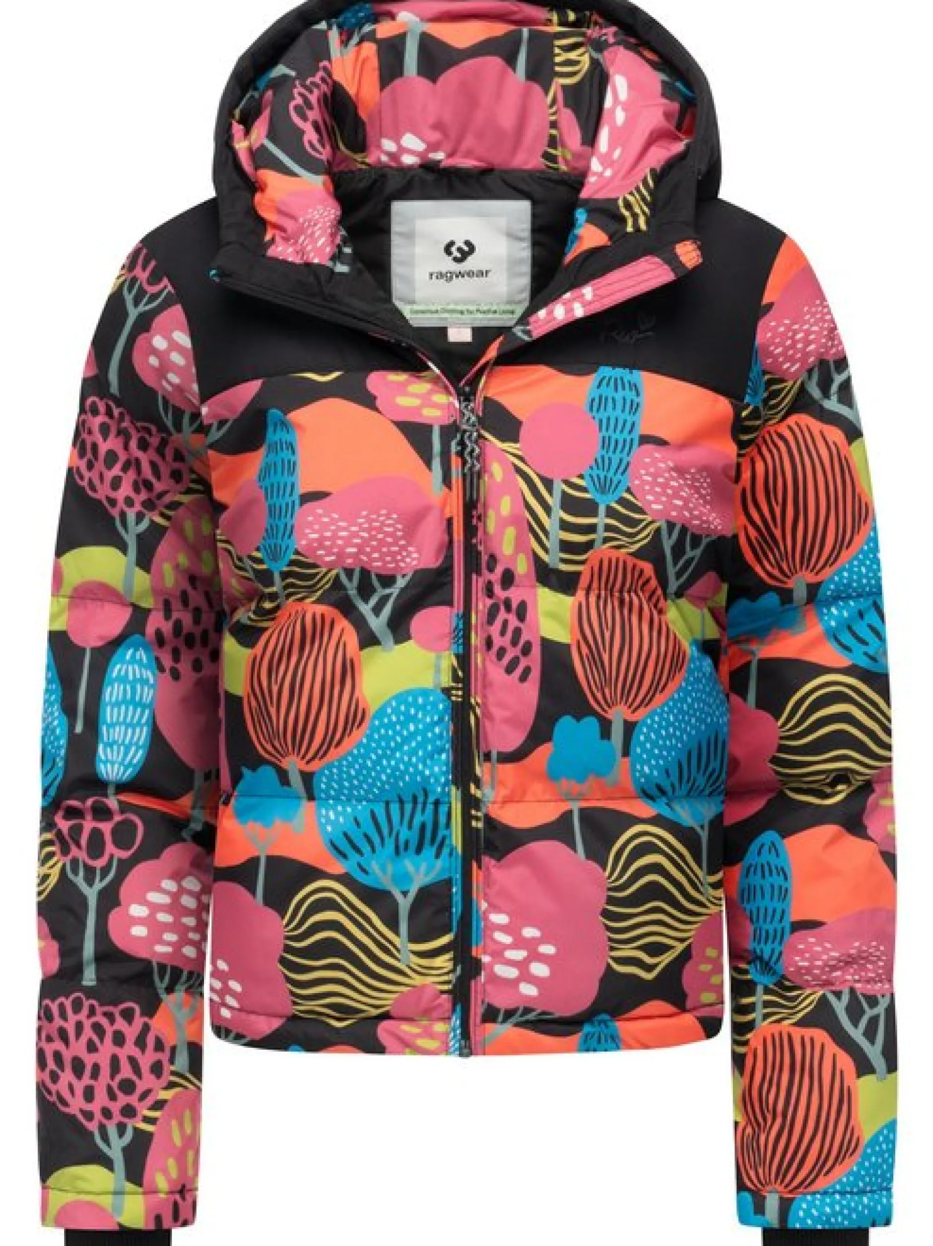 Ragwear Damen Steppjacke - Amazze Print in mehrfarbig