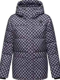 Ragwear Damen Steppjacke - Wikesh Print in flieder